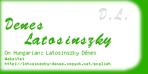 denes latosinszky business card
